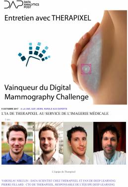 Vainqueur du Digital Mammography Challenge - Therapixel