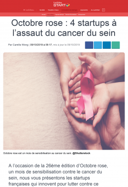 Octobre rose 4 startups à l’assaut du cancer du sein - Les Echos Start